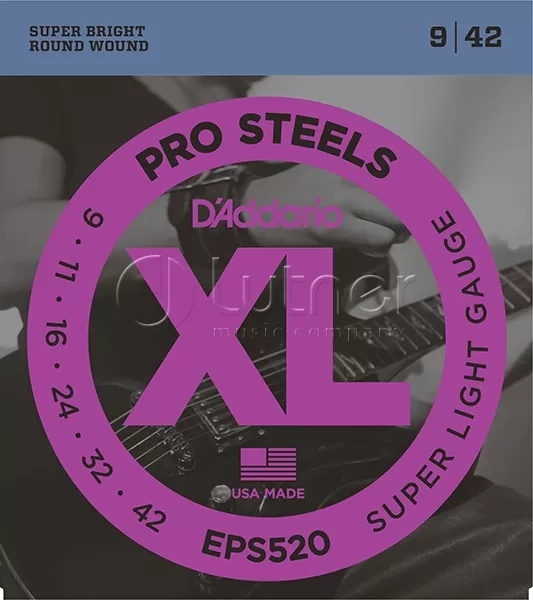 Струны для электрогитары Super Light 9-42 D`Addario EPS520 XL PRO STEEL