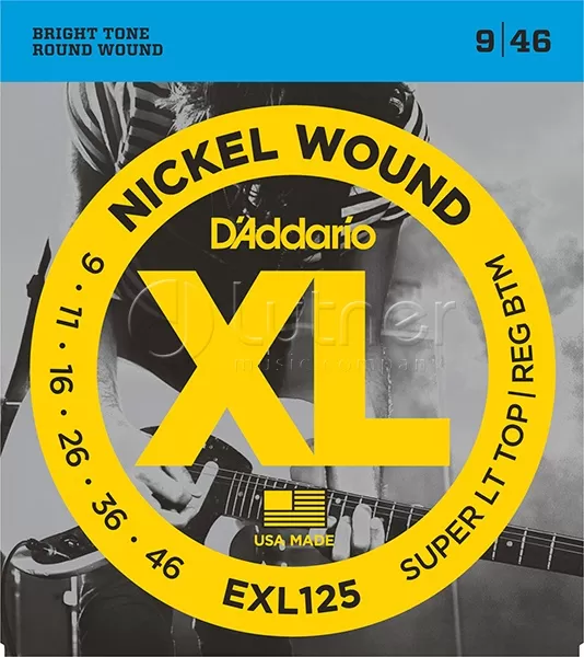 Струны для электрогитары Super Light Top/Regular Bottom 9-46 D`Addario EXL125 XL NICKEL WOUND