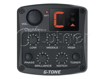 Гитарный эквалайзер цифровой 4-х полосный с тюнером и контролем обратной связи, Cherub 252 GT-3