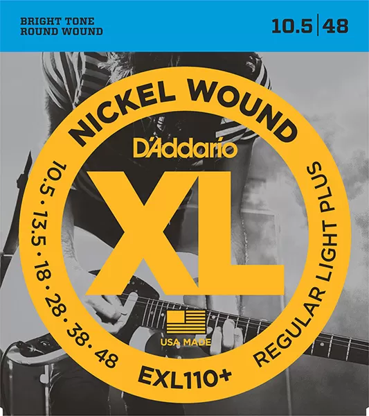 Струны для электрогитары D'Addario, Regular Light Plus, 10.5-48 EXL110+ Nickel Wound