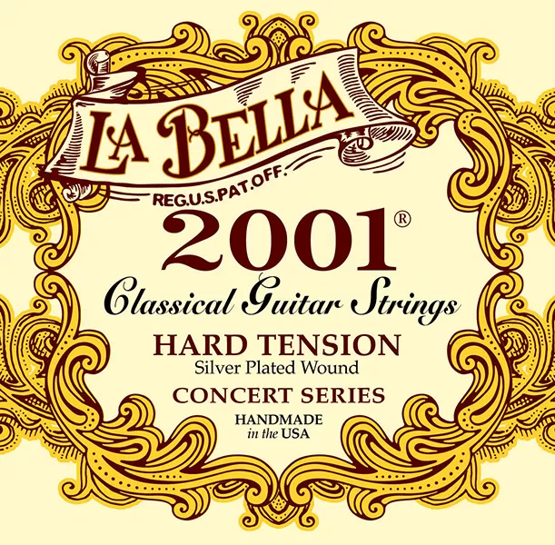 Cтруны для классической гитары 2001, сильное натяжение, посеребренные, La Bella